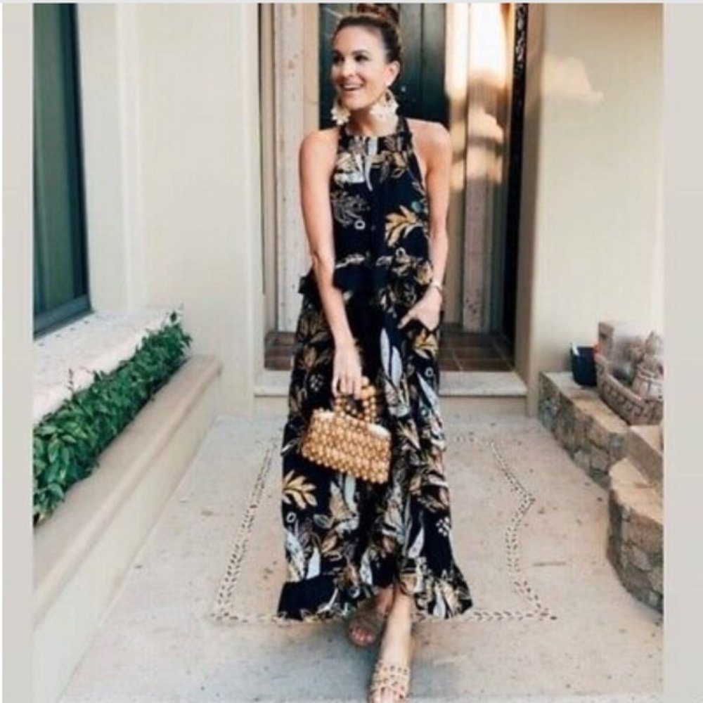 Free People MED Anita Floral Maxi